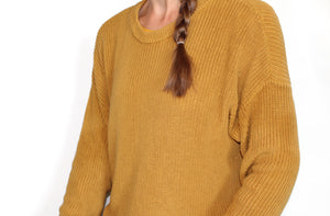 Adult Chunky Knit Sweater | Mustard - Emi and Jo Baby