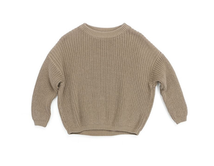 Chunky Knit Sweater | Taupe - Emi and Jo Baby