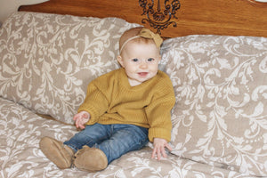 Chunky Knit Sweater | Mustard - Emi and Jo Baby
