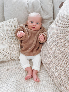 Chunky Knit Sweater | Taupe - Emi and Jo Baby