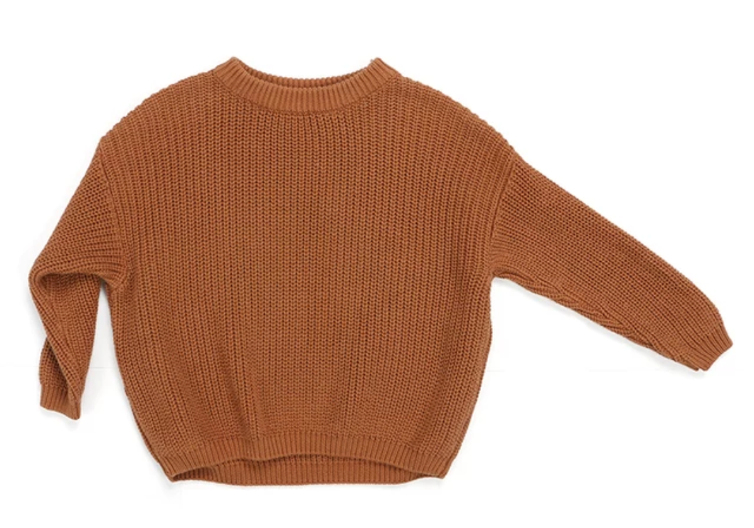 Chunky Knit Sweater | Rust - Emi and Jo Baby